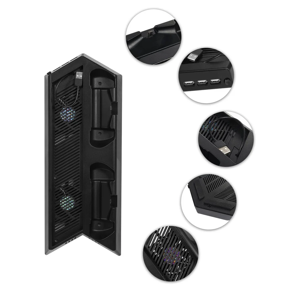 Base Vertical Carregador Suporte Cooler Hub 3 Usb Para Playsation 4 Ps4 Pro Base Vertical Carregador Suporte Cooler Hub 3 Usb Para Playsation 4 Ps4 Pro