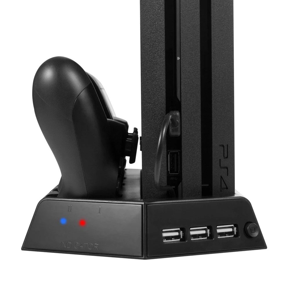 Base Vertical Carregador Suporte Cooler Hub 3 Usb Para Playsation 4 Ps4 Pro Base Vertical Carregador Suporte Cooler Hub 3 Usb Para Playsation 4 Ps4 Pro