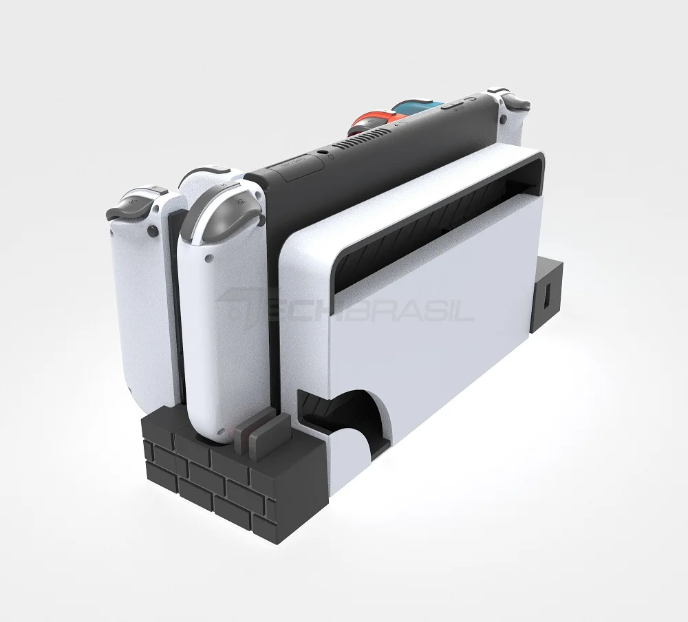 Dock Base Estação De Carregamento Para 4 Controle Joy-con De Nintendo Switch Lite OLED - Armazenamento Para 8 Jogos Cinz Dock Base Estação De Carregamento Para 4 Controle Joy-con De Nintendo Switch Lite OLED - Armazenamento Para 8 Jogos Cinz