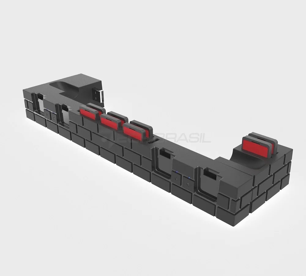 Dock Base Estação De Carregamento Para 4 Controle Joy-con De Nintendo Switch Lite OLED - Armazenamento Para 8 Jogos Cinz Dock Base Estação De Carregamento Para 4 Controle Joy-con De Nintendo Switch Lite OLED - Armazenamento Para 8 Jogos Cinz