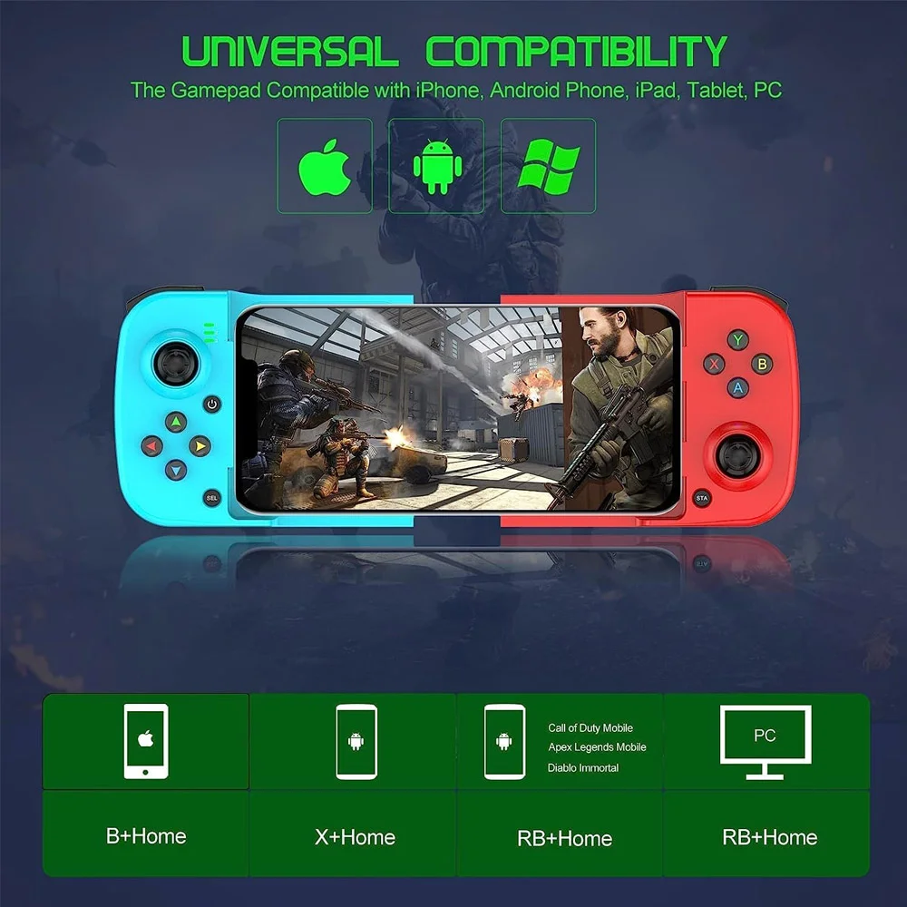 Controle Joystick Celular Bluetooth Gamed Compativel Com Iphone, Android, Ios, PC, Computador Controle Joystick Celular Bluetooth Gamed Compativel Com Iphone, Android, Ios, PC, Computador