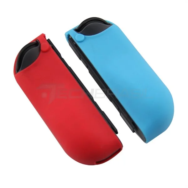 Capa Protetora Silicone Para Joy-con Nintendo Switch Azul E Vermelho