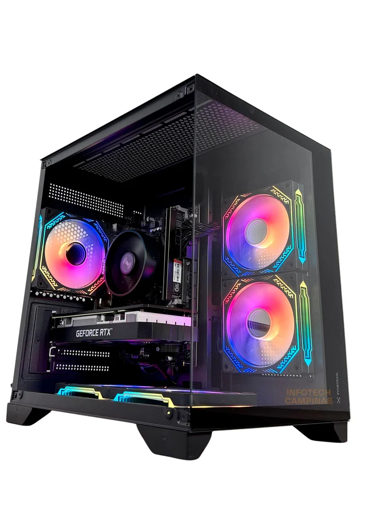 PC Gamer Aquario Preto Infotech | Ryzen 5 5500 | RTX 3050 6GB | 32GB RAM | SSD NVMe 1TB | Windows 11 Pro - view 2