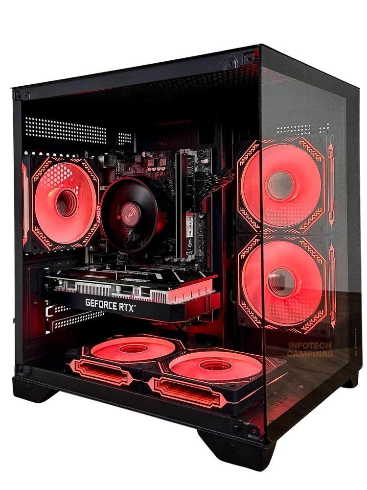PC Gamer Aquario Preto Infotech | Ryzen 5 5500 | RTX 3050 6GB | 32GB RAM | SSD NVMe 1TB | Windows 11 Pro - view 3