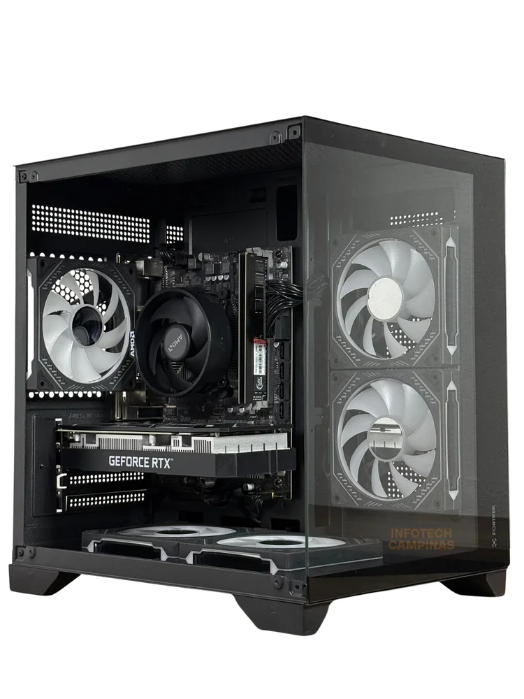 PC Gamer Aquario Preto Infotech | Ryzen 5 5500 | RTX 3050 6GB | 32GB RAM | SSD NVMe 1TB | Windows 11 Pro - view 5