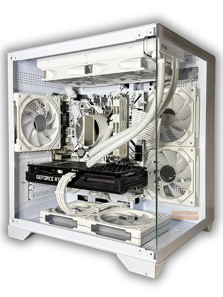 PC Gamer Branco Ryzen 7 5700x, RTX 5060 8GB, 32gb Ram, SSD 1TB Nvme – Full White Premium Water Cooler ARGB