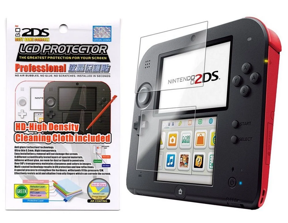 Película Protetora Para Nintendo 2ds - Superior E Inferior Película Protetora Para Nintendo 2ds - Superior E Inferior