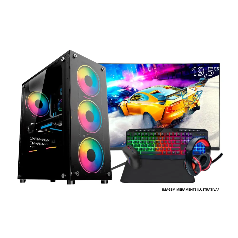 PC Gamer Intel Core I7 16gb Ram Placa De Vídeo 4gb SSD 480GB Monitor 19,'5 Fonte 500w