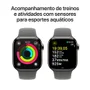 Apple Watch Series 10 Gps + Cellular • Caixa Natural De Titânio – 42 Mm • Pulseira Esportiva Cinza-pedra – P/m