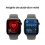 Apple Watch Series 10 Gps + Cellular • Caixa Natural De Titânio – 42 Mm • Pulseira Esportiva Cinza-pedra – P/m