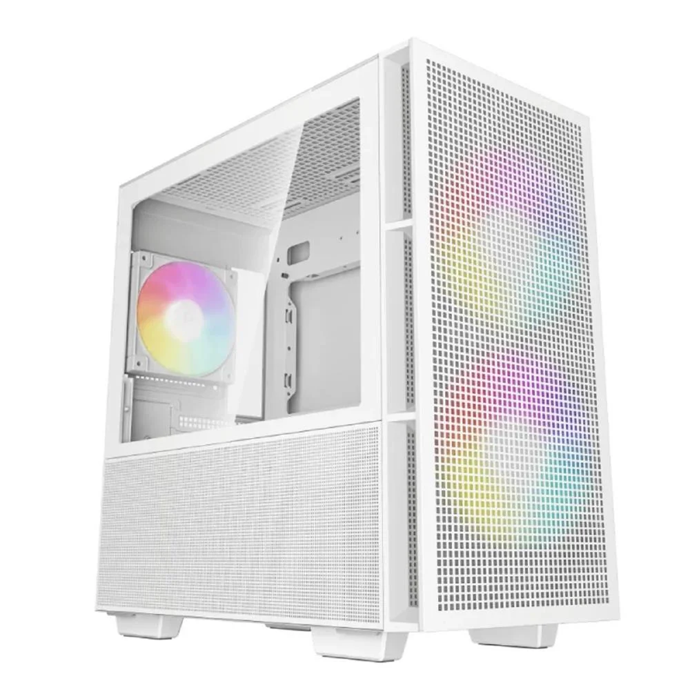 Gabinete Gamer Deepcool Ch360 Wh, ARGB, Mini Tower, Vidro Temperado, Sem Fonte, Com 3 Fans, Branco Gabinete Gamer Deepcool Ch360 Wh, ARGB, Mini Tower, Vidro Temperado, Sem Fonte, Com 3 Fans, Branco