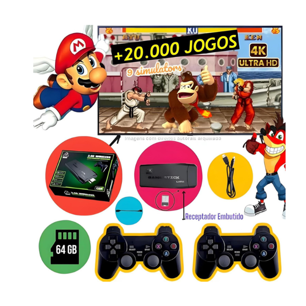 Vídeo Game Retrô 4k 32g Com + 2.000 Jogos, Hd Display, Vídeo Game Stick Para Ps1/gba/fc/md, Clássico Retro Video Game Re Vídeo Game Retrô 4k 32g Com + 2.000 Jogos, Hd Display, Vídeo Game Stick Para Ps1/gba/fc/md, Clássico Retro Video Game Re