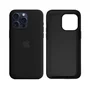 Capa Capinha Case Silicone Cover Premium Aveludada Com Logo Compatível Iphone 15 Plus Preto