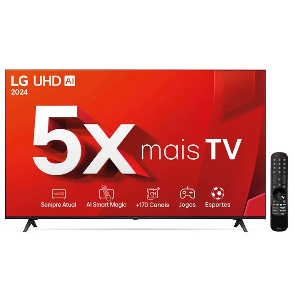 Smart Tv 55 Polegadas LG UHD 4K, 3 HDMI, 2 USB, Com Alexa, Chromecast Integrado - 55ut8050 Smart Tv 55 Polegadas LG UHD 4K, 3 HDMI, 2 USB, Com Alexa, Chromecast Integrado - 55ut8050