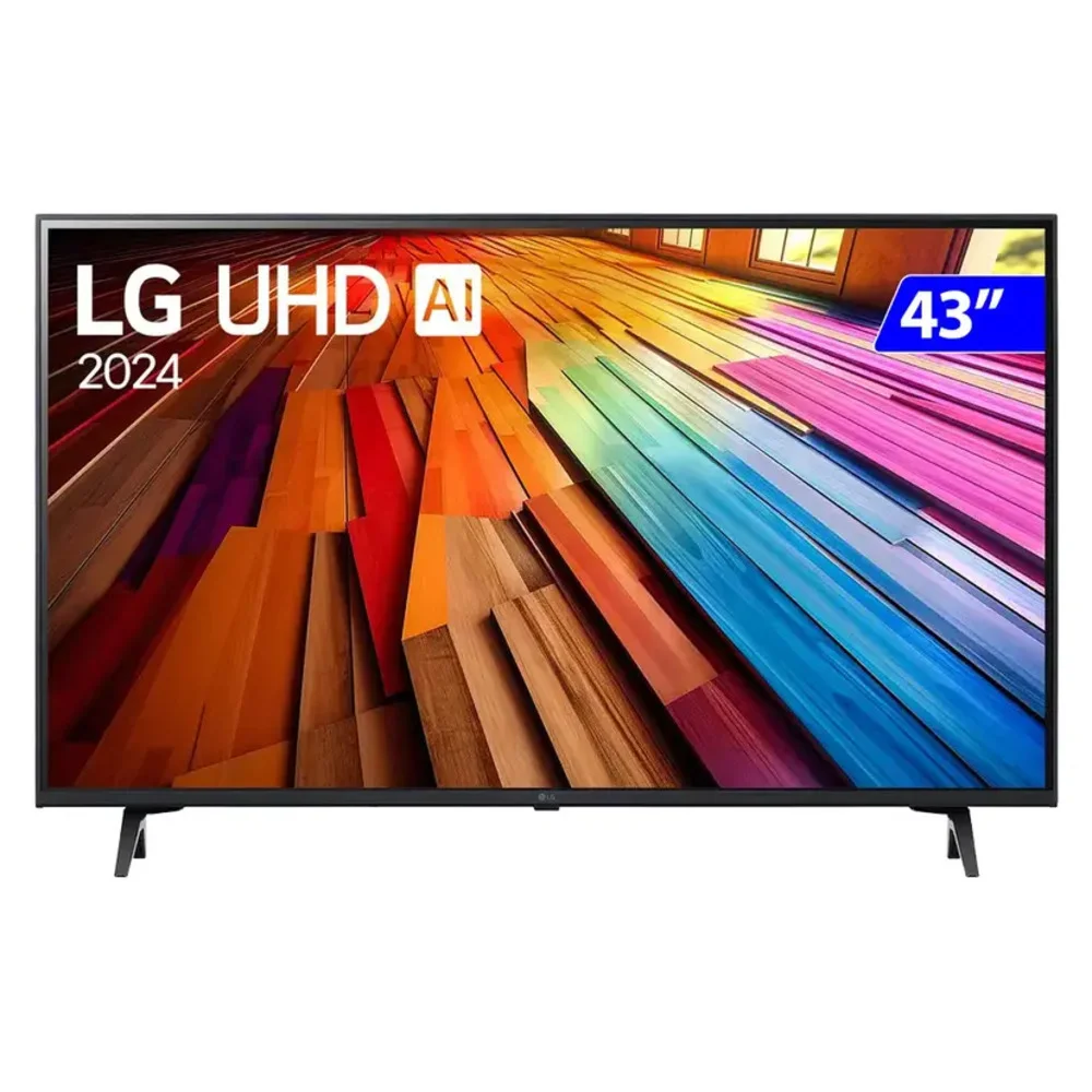 Smart TV 43 Polegadas LG 4K, 3 HDMI, 2 USB, Bluetooth, Wi-Fi, ThinQ, Alexa, Comando Voz - 43ut8000psa