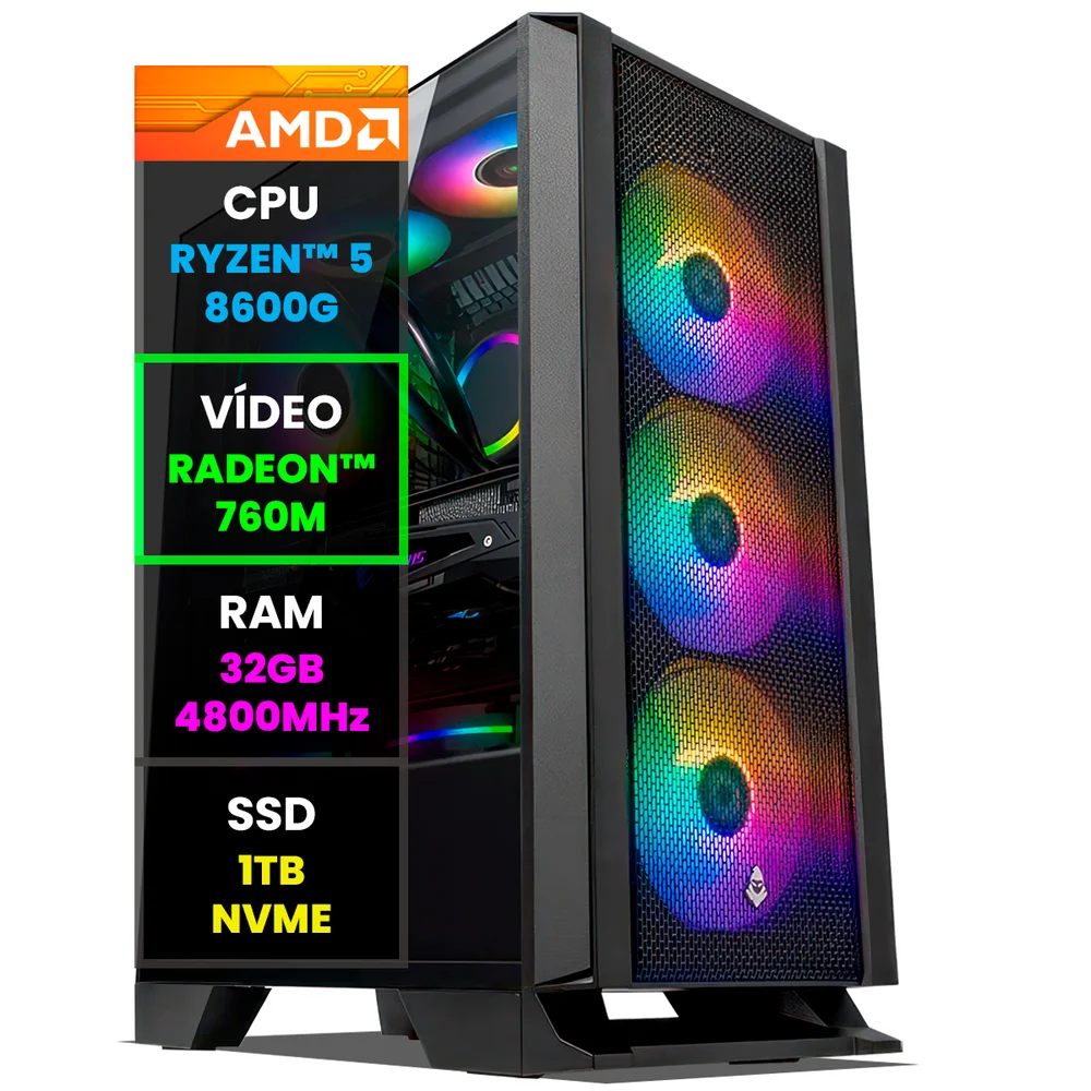 ほぼ新品 ryzen5 8600G RAM32GB m.2SSD1TB KaBuM Aperte o K e evolua em Tecnologia e Games