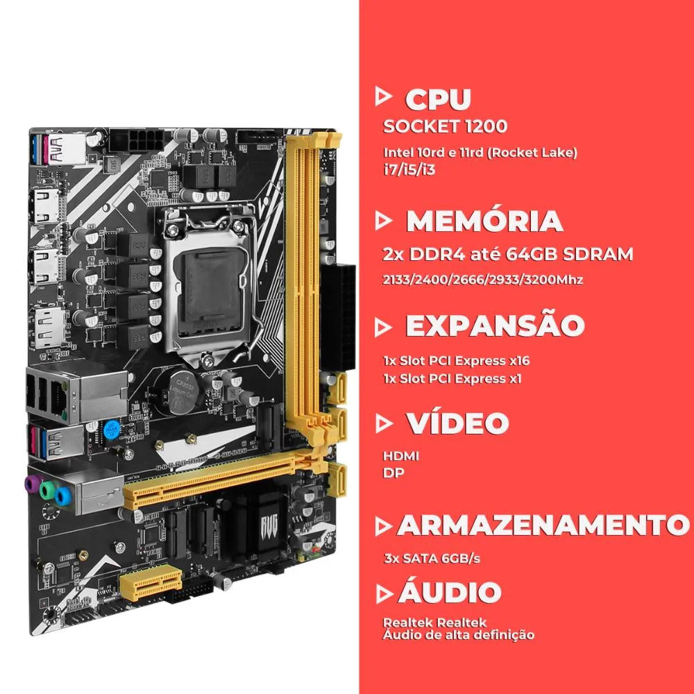Placa Mãe LGA 1200 H470 Ddr4 Intel 10/11rd Gen I7/i5/i3 HDMI. Placa Mãe LGA 1200 H470 Ddr4 Intel 10/11rd Gen I7/i5/i3 HDMI.