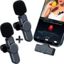 Microfone Lapela Duplo Sem Fio 2.4ghz Compatível Android Galaxy Usb-c Type C.