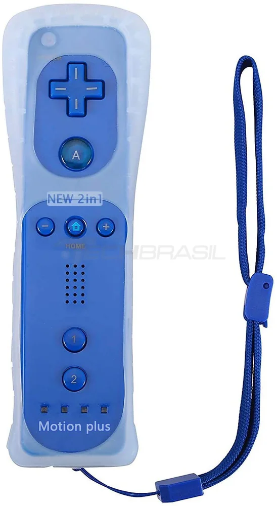 Controle Wii Remote Plus + Nunchuck Para Nintendo Wii E Nintendo Wii U Azul Escuro