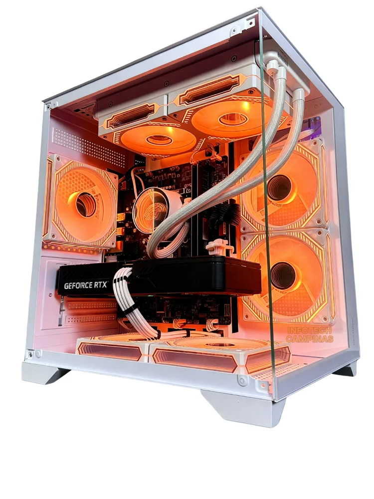 PC Gamer Aquario Branco Ryzen 7 5700x, RTX 5060, 32gb Ram, SSD 1TB, Water Cooler RGB, Design Impecável - view 2