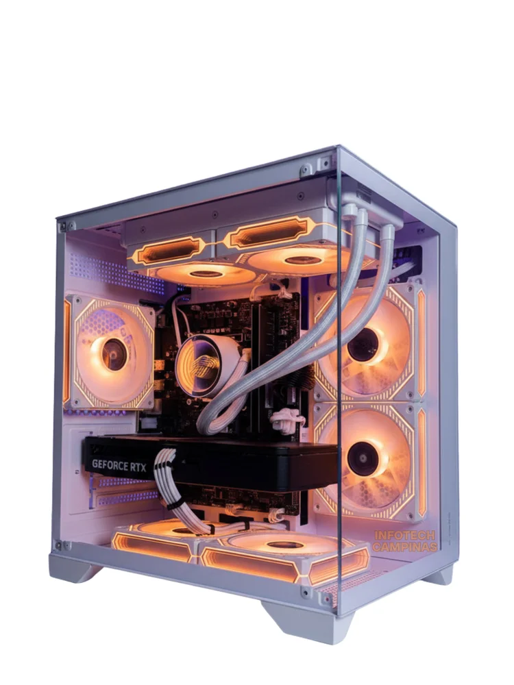 PC Gamer Aquario Branco Ryzen 7 5700x, RTX 5060, 32gb Ram, SSD 1TB, Water Cooler RGB, Design Impecável - view 3