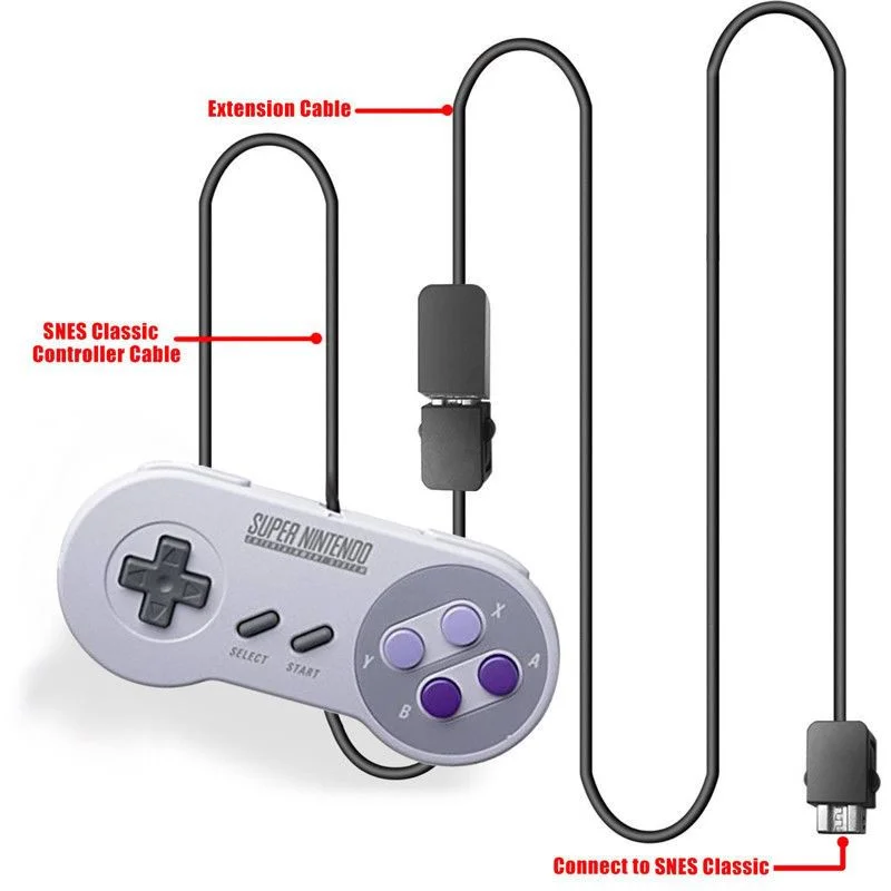 Cabo Extensor Controle Nintendo Nintendinho Nes Classic 1,8m Cabo Extensor Controle Nintendo Nintendinho Nes Classic 1,8m