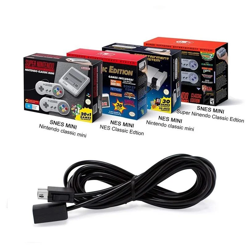 Cabo Extensor Controle Nintendo Nintendinho Nes Classic 1,8m Cabo Extensor Controle Nintendo Nintendinho Nes Classic 1,8m