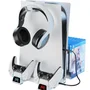 Carregador Base Cooler Controle Video Game Ps5 Cor Branco
