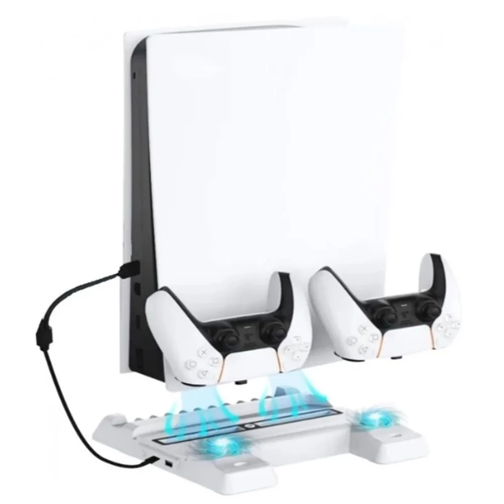 Carregador Base Cooler Controle Video Game Ps5 Cor Branco