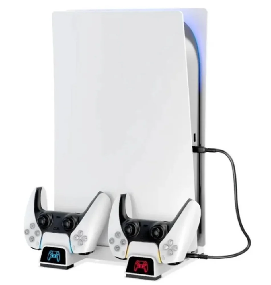 Carregador Base Cooler Controle Video Game Ps5 Cor Branco