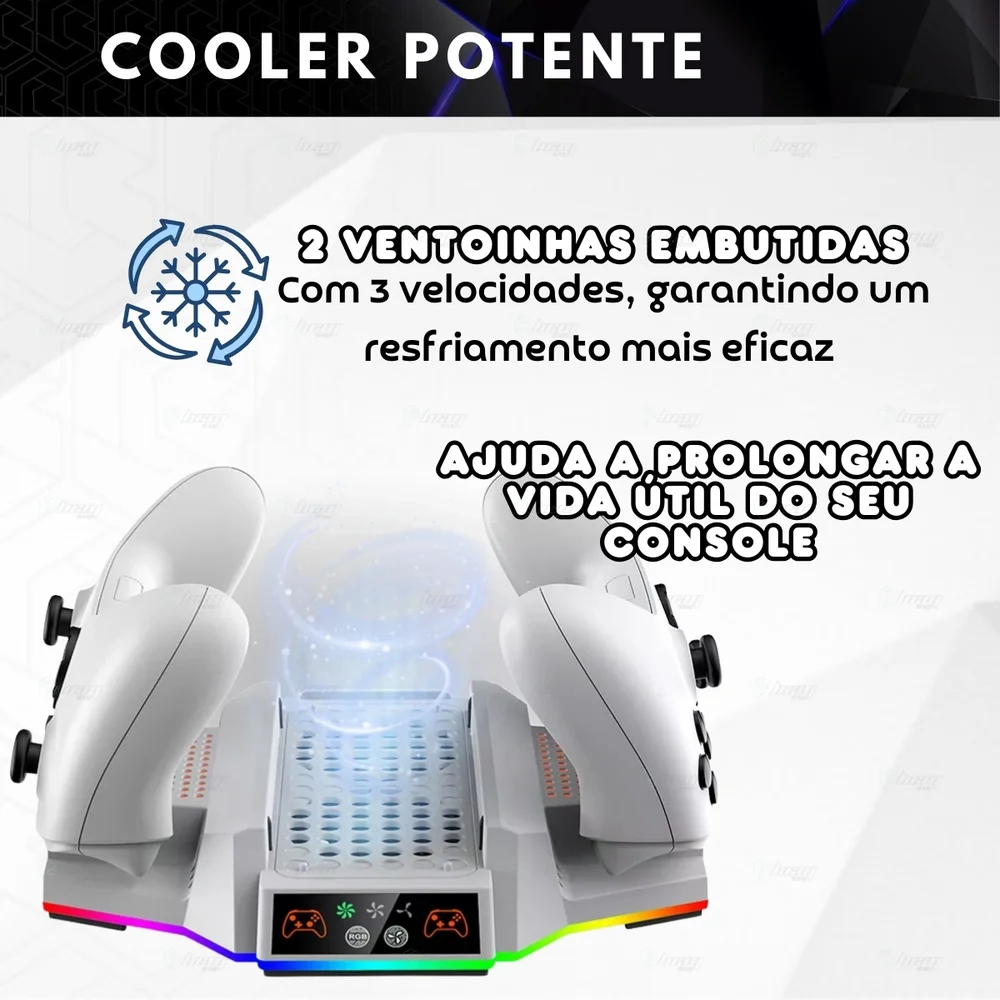 Multifuncional Luz LED Cooler Carregador Para XBOX Series S Cor:branco Multifuncional Luz LED Cooler Carregador Para XBOX Series S Cor:branco