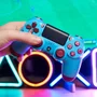 Controle Preto Sem Fio Compátivel Com Ps4 Cor Berry Blue - Oem