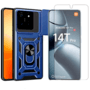 Capa Capinha Anel Para Xiaomi 14t Pro + Pelicula Hidrogel Cor:azul