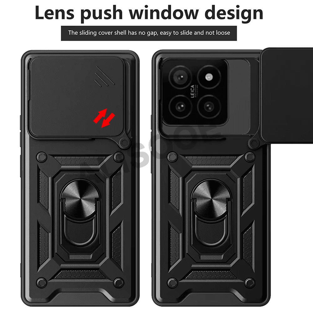 Capa Capinha Anel Para Xiaomi 14t Pro + Pelicula Hidrogel Cor:azul