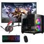Computador Gamer Intel Core I9 11ª Geração 32gb Ram SSD 480GB RTX 2060 Tela 23" Curva Gabinete Aquário com RGB - Preto