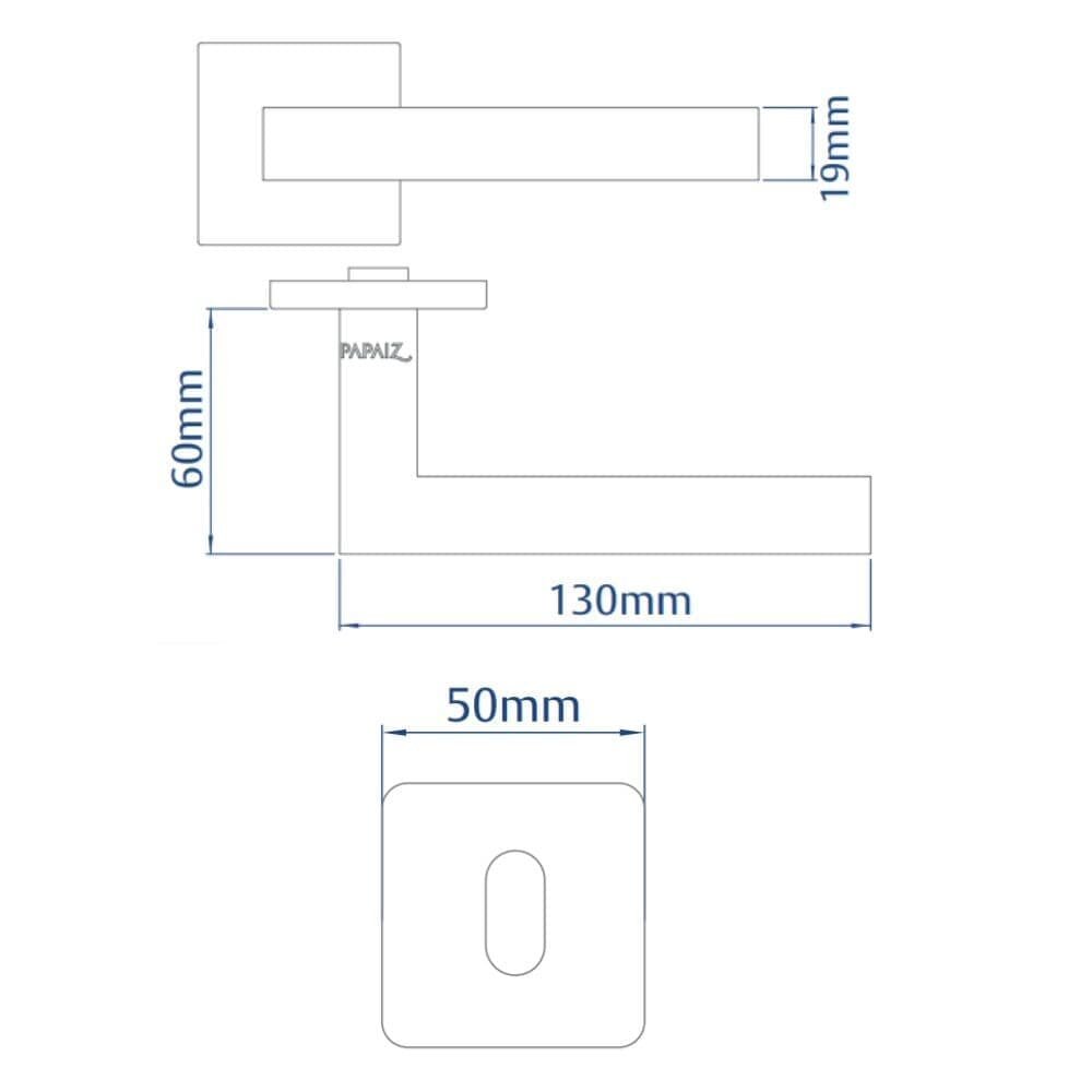 Fechadura Externa Aço Inox Mi610 St2 R242 55mm Roseta Cromada Linea Inoxvita Papaiz