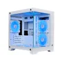 Gabinete Gamer Rise Mode Galaxy Glass M Mini Vidro Temperado USB 3.0 S/ Fans - Branco RM-GA-GGMN-FW