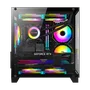 Gabinete Gamer Neologic Aquario Full Glass, Mid-tower, Lateral E Frontal Vidro Temperado, Preto, 3 Fans ARGB  - Nl-fglbk