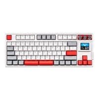 Teclado Gamer Mecanico Skyloong Gk87 Pro Grey White Red, Switch Silver, 3 Modos, RGB, Hot Swap, 4000mah, Branco U Unica Unica