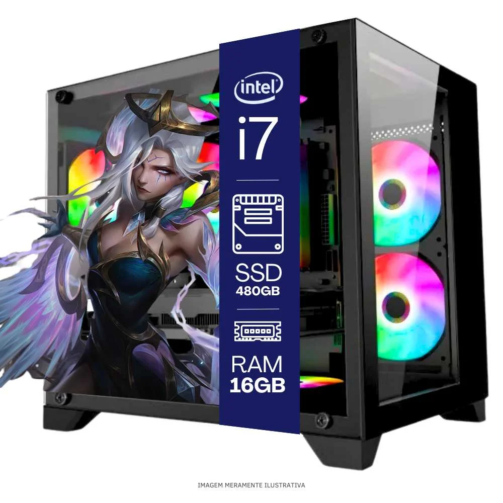 Computador PC Gamer Completo Balão.info Intel Core I7 16gb De Memória SSD 480GB Teclado + Mouse + Headset Gamer + Gabinete Gamer RGB + Joystick E WINDOWS 10 Pro Trial - view 3