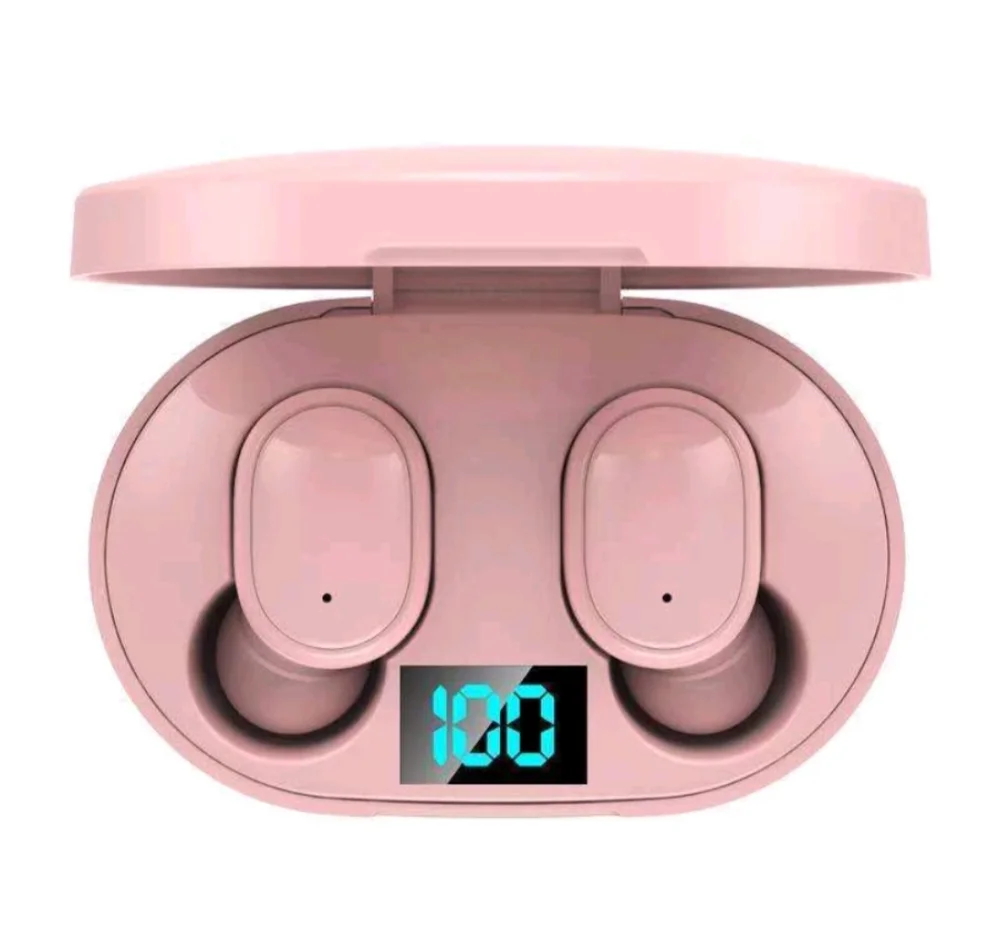 Fone De Ouvido Bluetooth 5.1 Rosa Par Sem Fio Duplo Display Visor