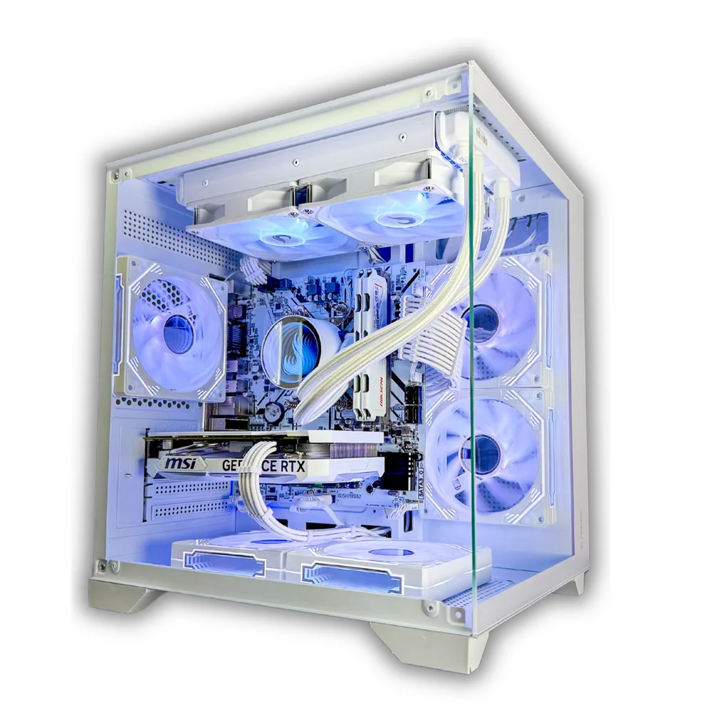 PC Gamer Ryzen 7 5700x, 32gb Ddr4 3200mhz, RTX 4060 8GB, SSD 1TB Nvme, Branco – Full White Premium Water Cooler RGB E Cabos Sleeved - view 4