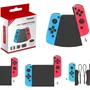Kit 5 Conectores Grip Para Controle Joy-con Nintendo Switch Preto