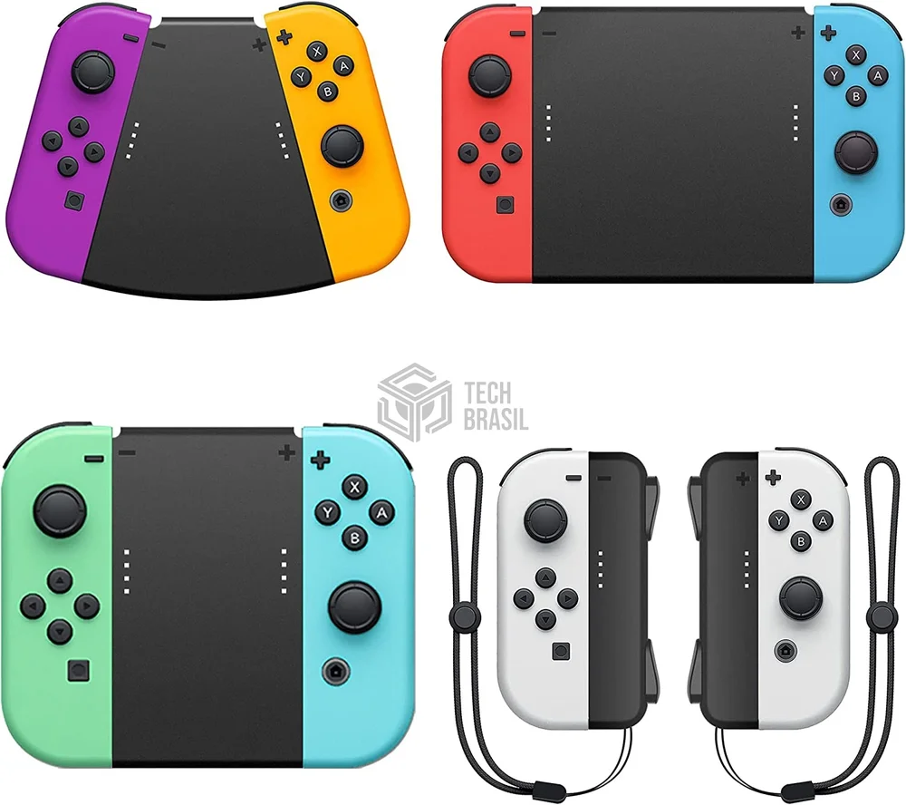 Kit 5 Conectores Grip Para Controle Joy-con Nintendo Switch Preto Kit 5 Conectores Grip Para Controle Joy-con Nintendo Switch Preto
