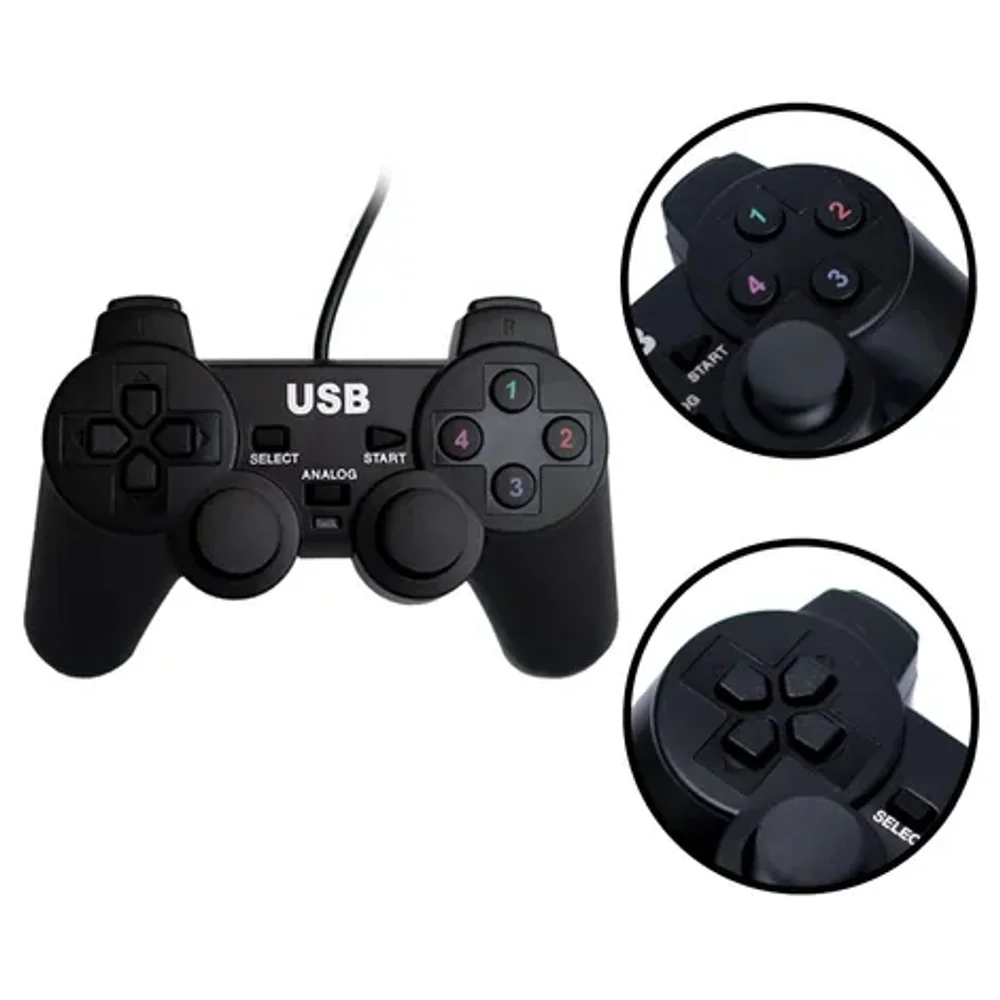 Controle Usb Para PC Com Resposta Rápida E Design Ergonômico!