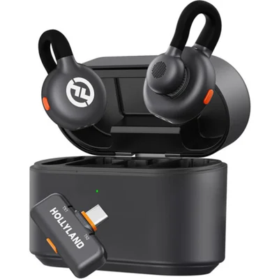 Microfone Hollyland Lark M2s Duo Usb-c Duplo P/ 2 Pessoas Sem Fio Preto