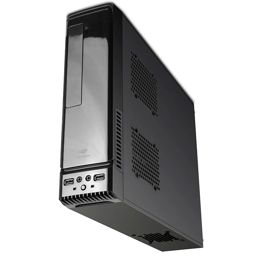 Gabinete C3tech Slimdesk, Fonte 200w, Usb 2.0, Micro Atx, Preto - Dt-100v2bk Gabinete C3tech Slimdesk, Fonte 200w, Usb 2.0, Micro Atx, Preto - Dt-100v2bk