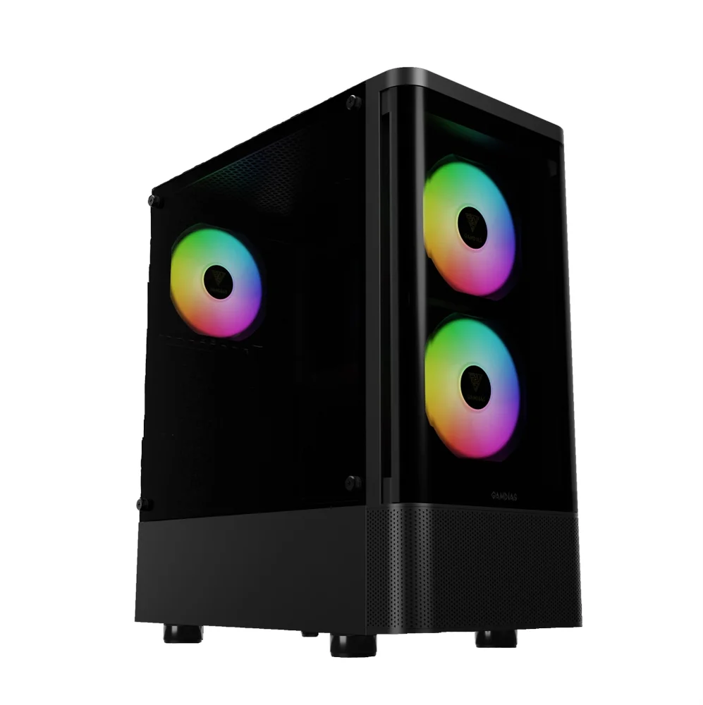 Gabinete Gamer Gamdias Talos E3 Cg, Mid-tower, Vidro Temp, 3 Fans, Black - Talos E3 Cg Gabinete Gamer Gamdias Talos E3 Cg, Mid-tower, Vidro Temp, 3 Fans, Black - Talos E3 Cg