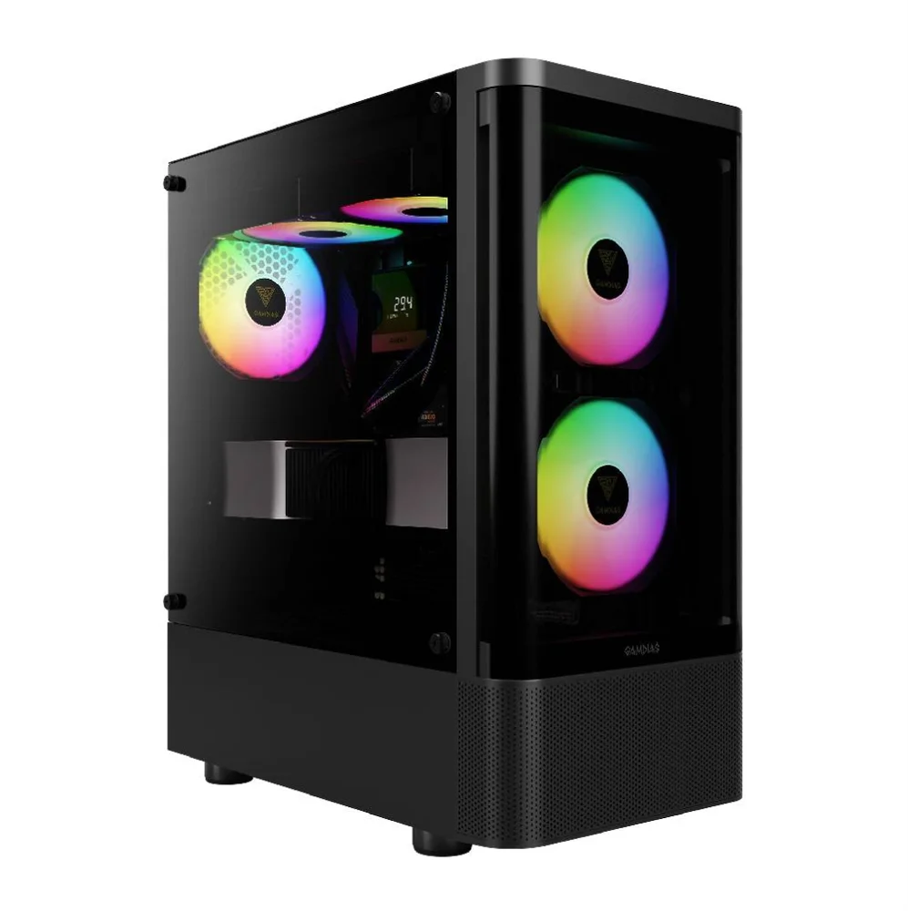 Gabinete Gamer Gamdias Talos E3 Cg, Mid-tower, Vidro Temp, 3 Fans, Black - Talos E3 Cg Gabinete Gamer Gamdias Talos E3 Cg, Mid-tower, Vidro Temp, 3 Fans, Black - Talos E3 Cg