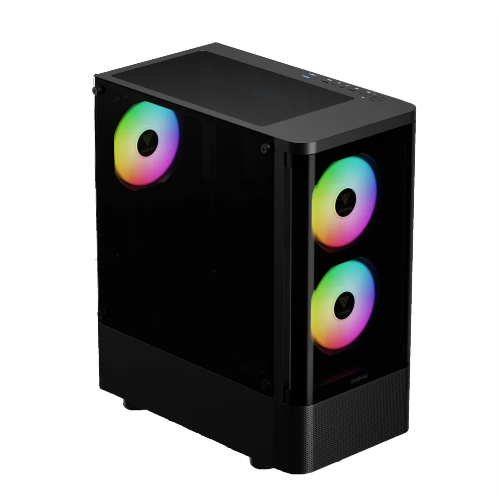 Gabinete Gamer Gamdias Talos E3 Cg, Mid-tower, Vidro Temp, 3 Fans, Black - Talos E3 Cg Gabinete Gamer Gamdias Talos E3 Cg, Mid-tower, Vidro Temp, 3 Fans, Black - Talos E3 Cg